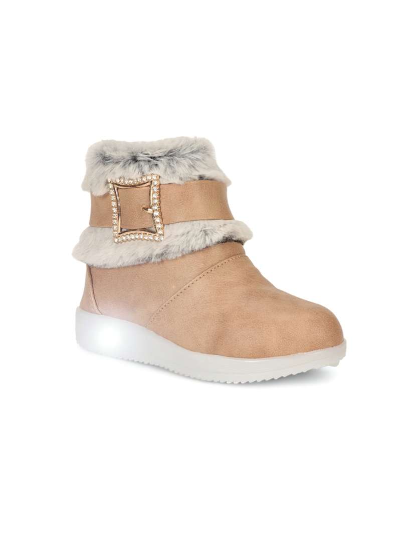 Buy Lil Lollipop Girls Mid Top Faux Fur Trim Winter Boots With LED Light Boots for Girls 25482896 Myntra