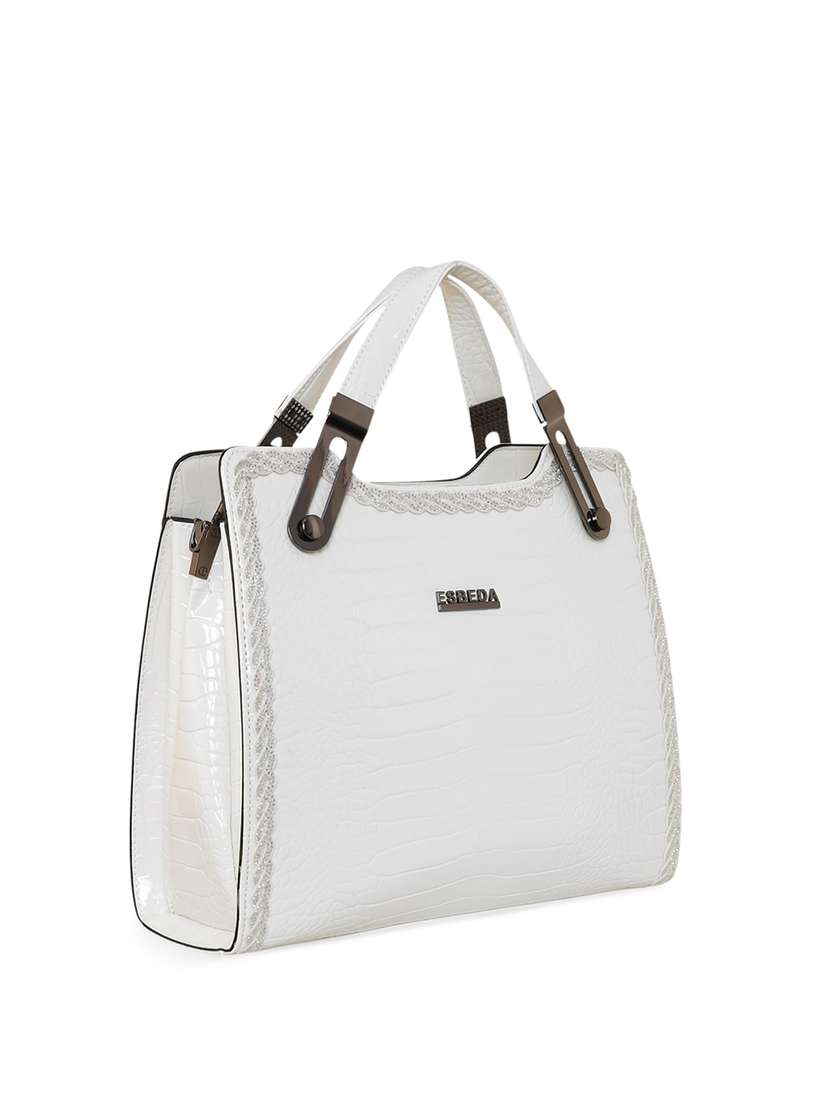 Esbeda Croco Esbeda White Handbags Buy ESBEDA Textured Oversized