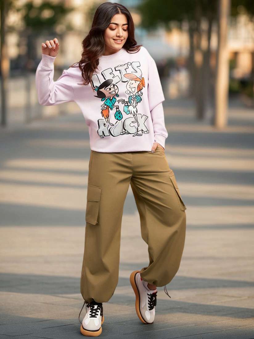 Buy Bewakoof Women Oversized Cargo Parachute Pants Trousers for Women 25496096 Myntra