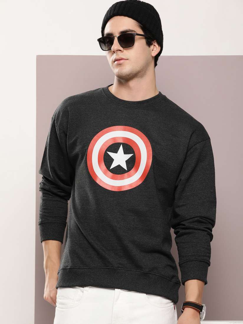 Buy Kook N Keech Men Graphic Printed Captain America Sweatshirt Sweatshirts for Men 25499866 Myntra