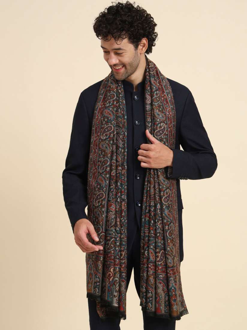 Buy Zamour Ethnic Motif Woven Design Kashmiri Shawl Shawl for Men 25502020 Myntra