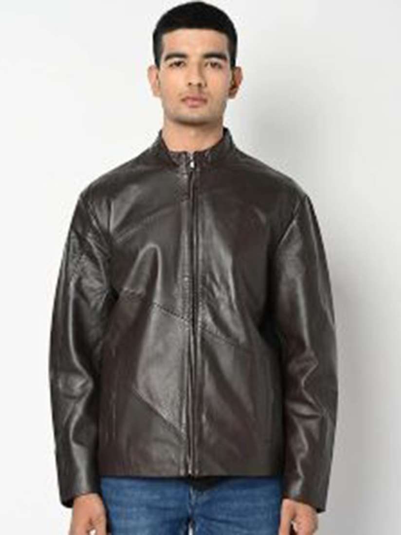 Buy Tortoise Men Leather Lightweight Biker Jacket Jackets for Men 25506670 Myntra