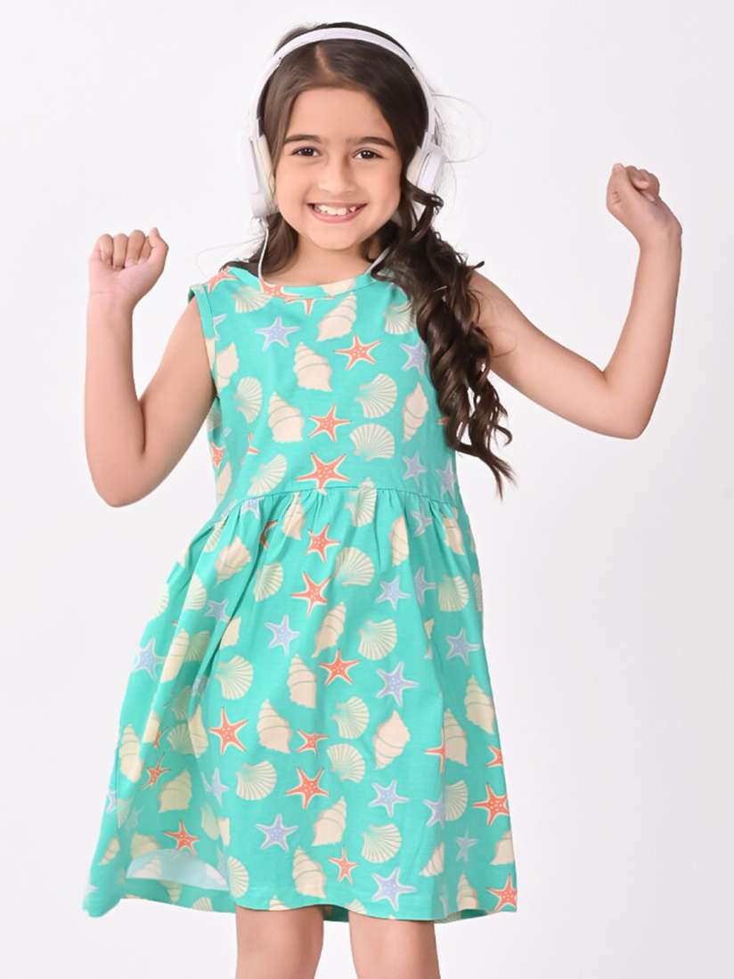Buy BONKIDS Girls Conversational Printed A Line Cotton Dress Dresses for Girls 25506990 Myntra