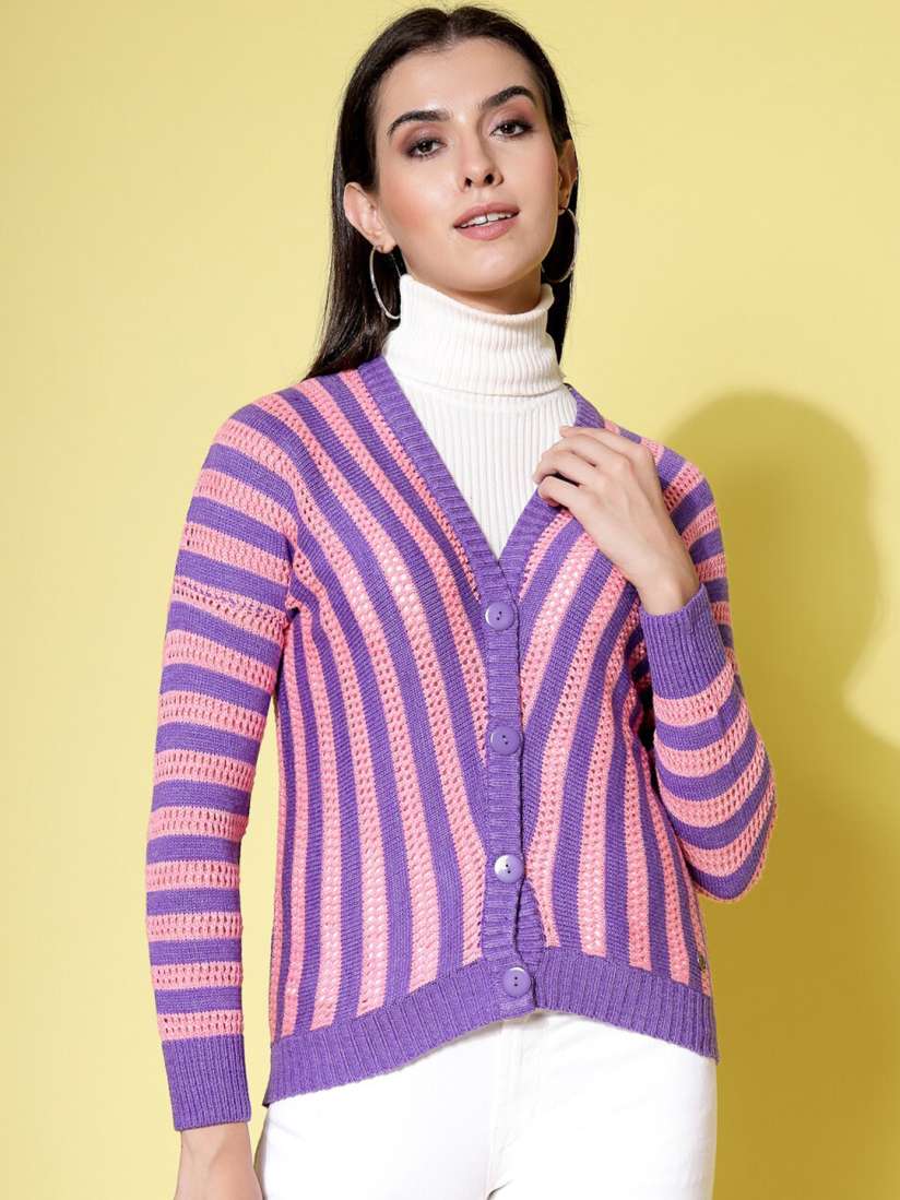 Women's acrylic cardigan sweater cheap