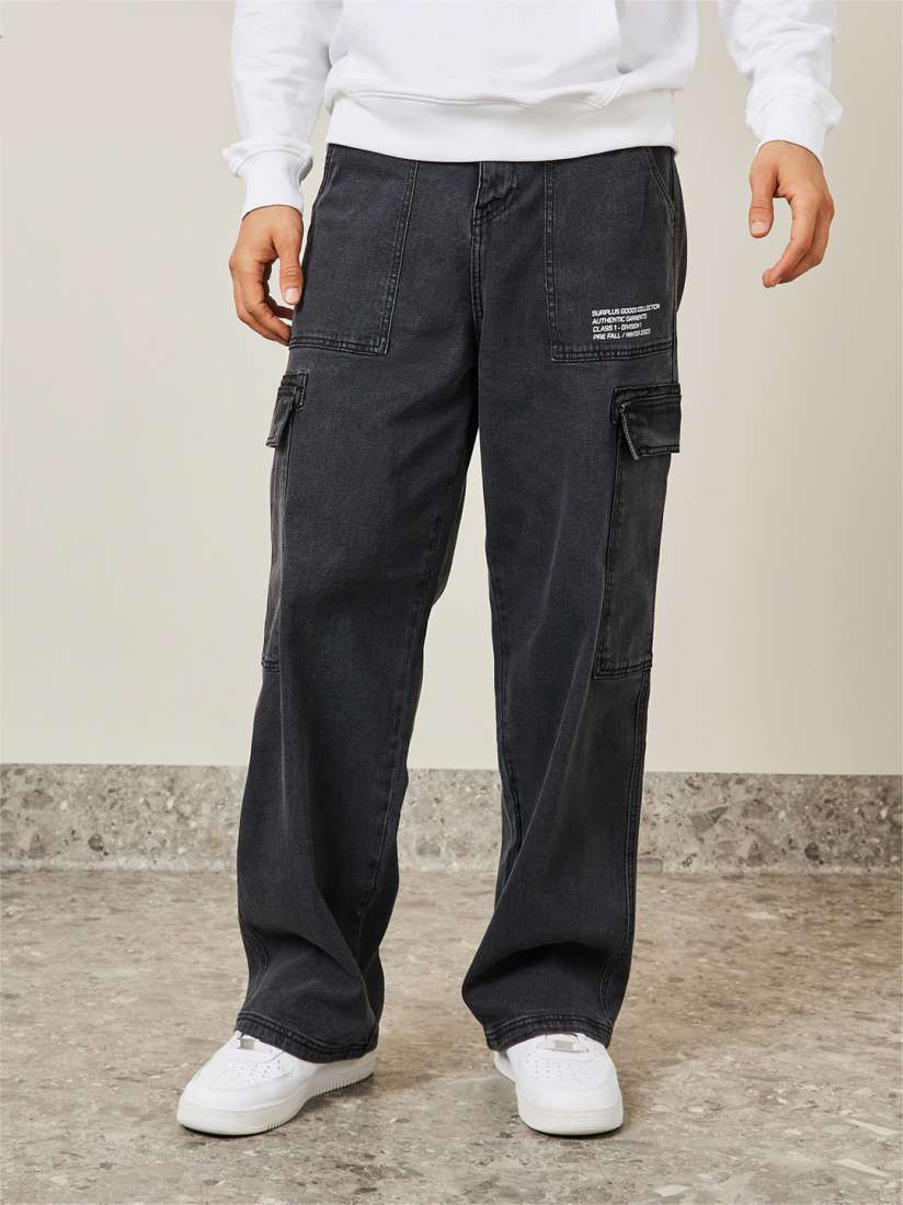 Mens wide leg cargo pants hotsell