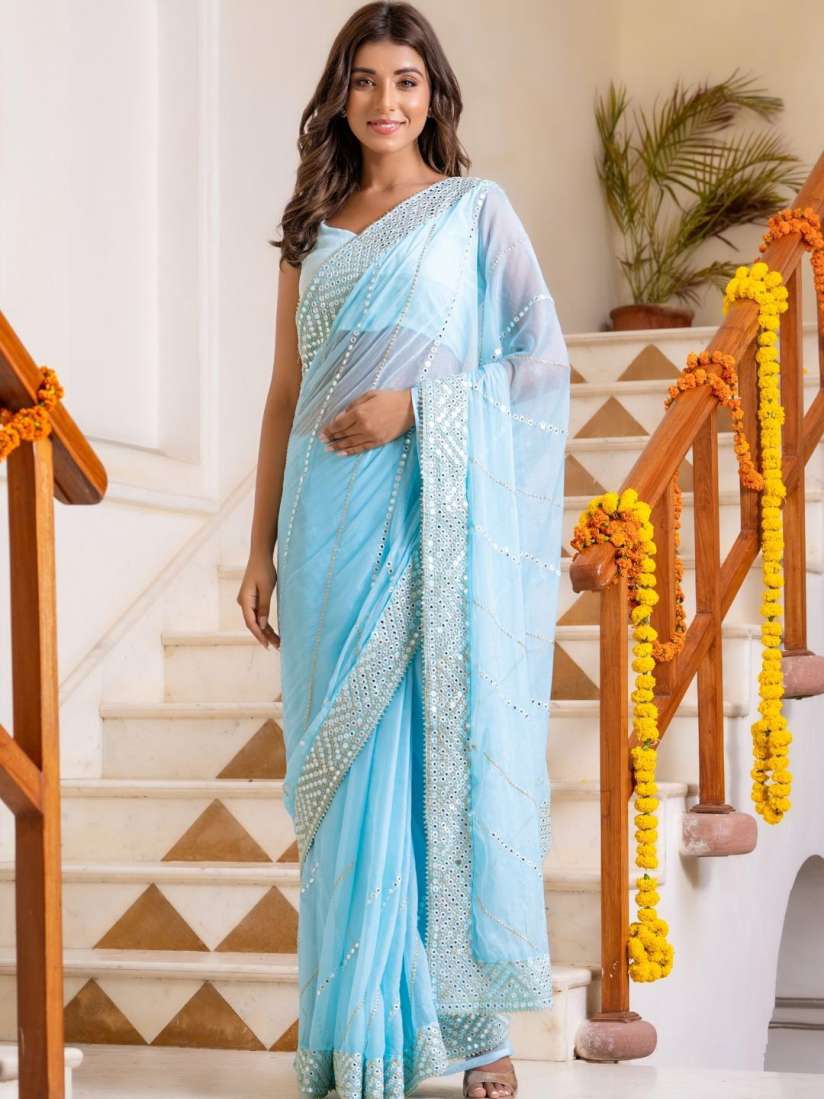 Myntra mirror work sarees new arrivals