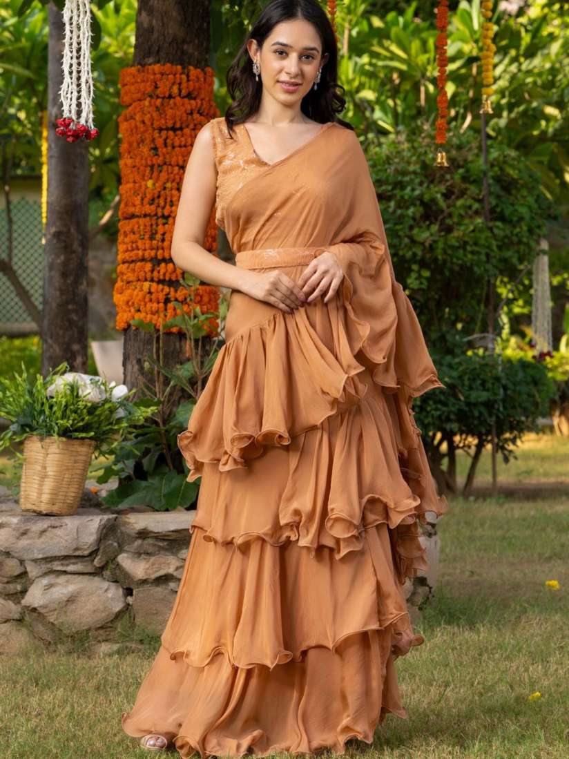 Frill saree myntra store