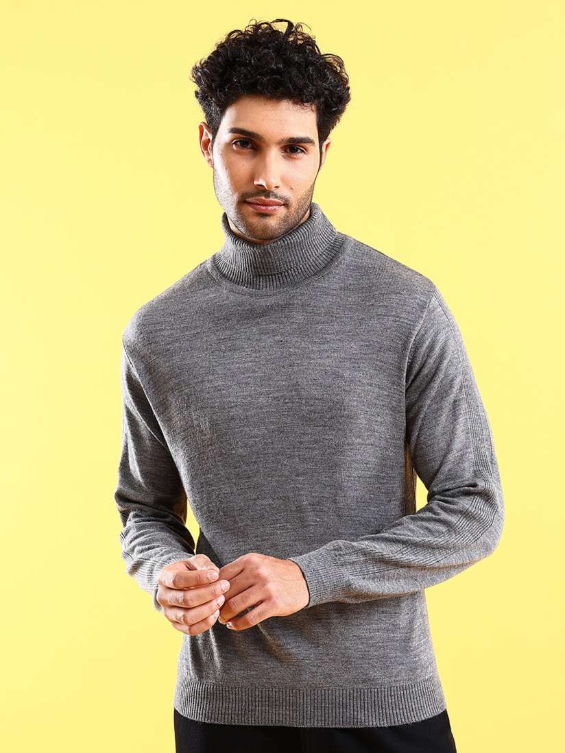 Buy The Indian Garage Co Turtle Neck Pullover Acrylic Sweater Sweaters for Men 25523214 Myntra