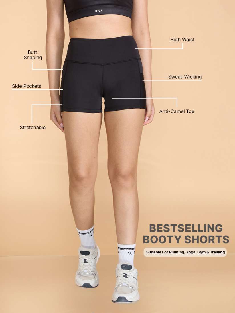 Buy KICA Women High Waisted Booty Shorts With 2 Side Pockets For Dance And Training Shorts for Women 25526584 Myntra