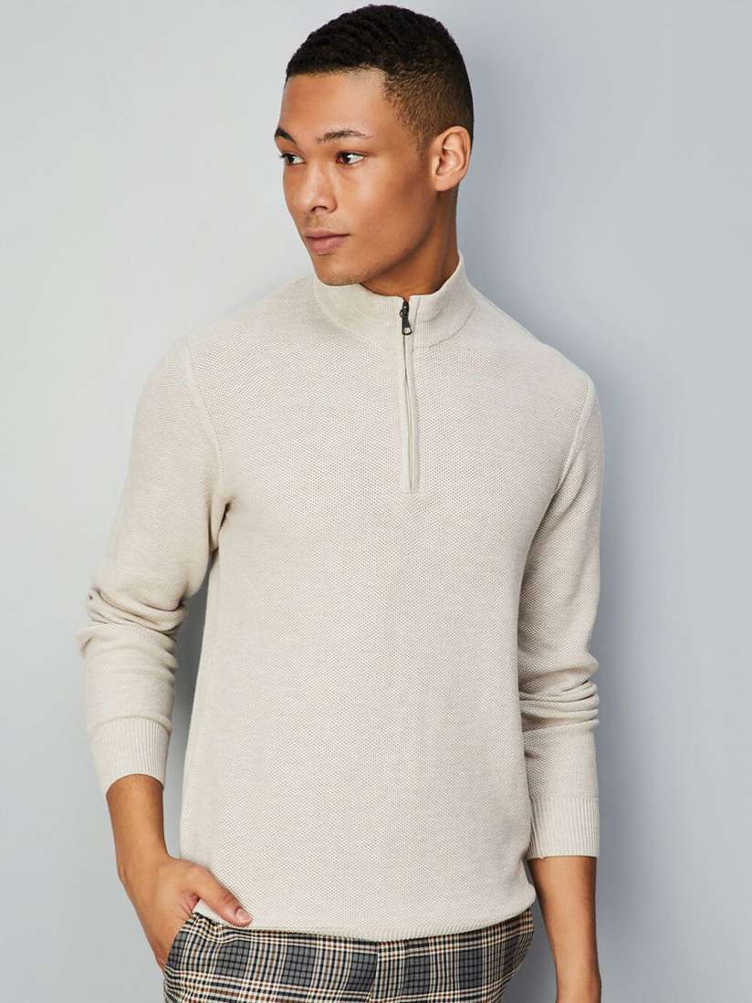 Pullover sweater with collar sale