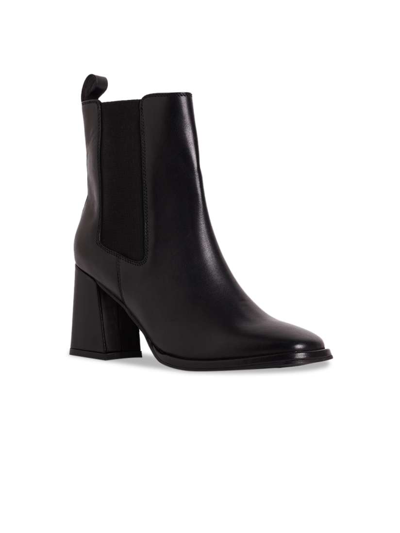 Buy Peach Flores Women Faith Heeled Leather Mid Top Chunky Boots Boots for Women 25529994 Myntra