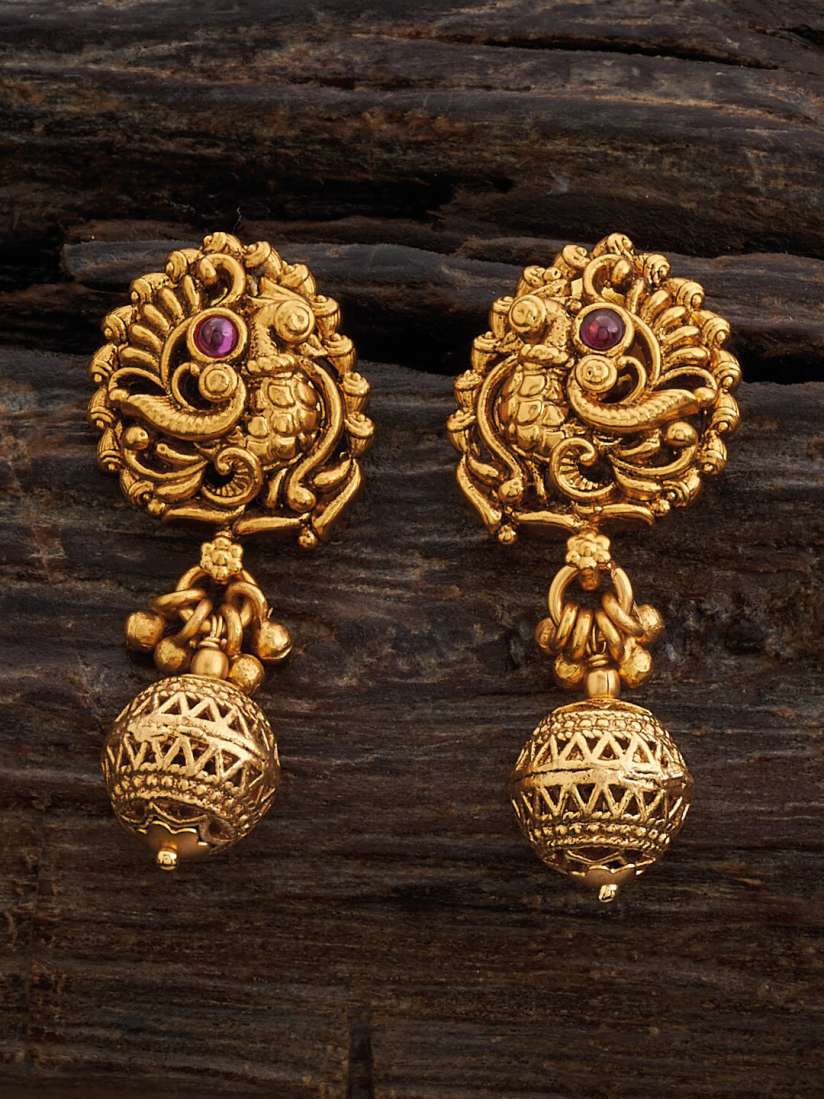 Buy Kushal s Fashion Jewellery Gold Plated Temple Drop Earring Earrings for Women 25532486 Myntra