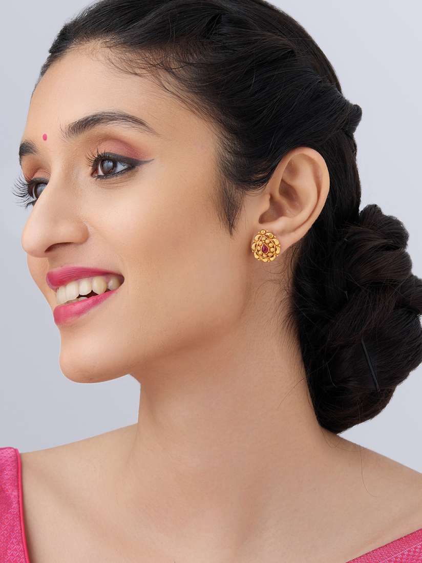 Buy Kushal s Fashion Jewellery Gold Plated Teardrop Shaped 92.5 Pure Silver Stud Earrings Earrings for Women 25533406 Myntra