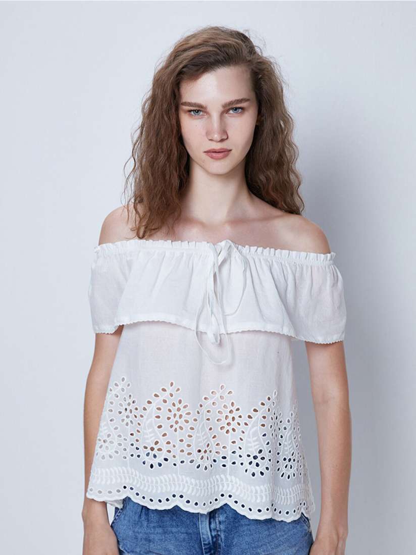 Cotton bardot top 2025