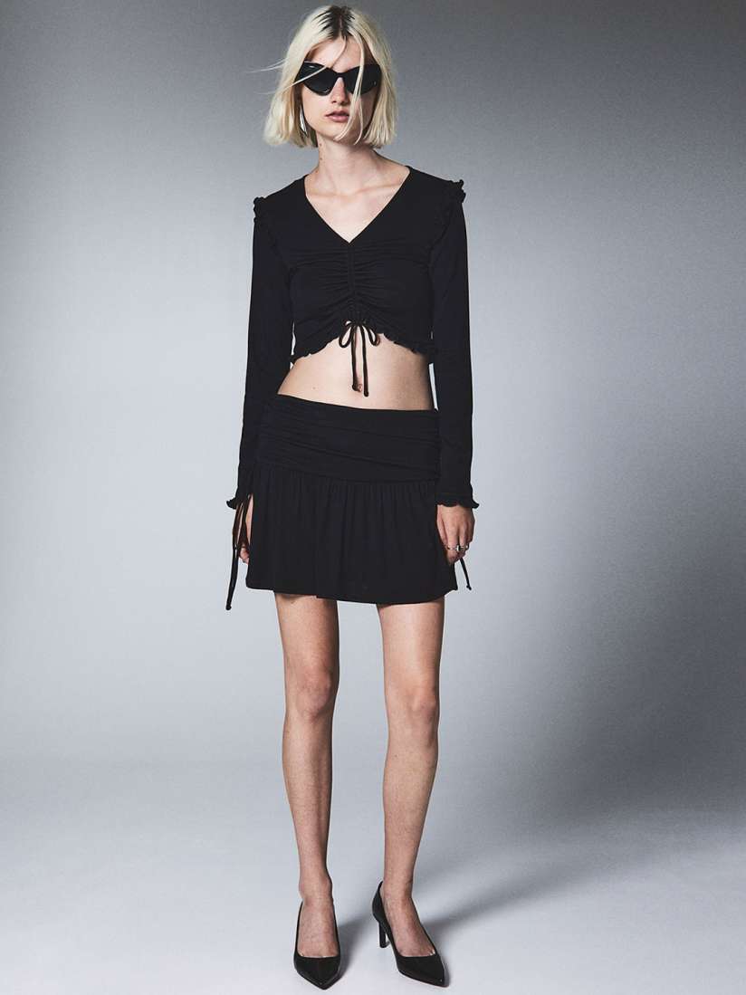 Jersey skirt with drawstring store