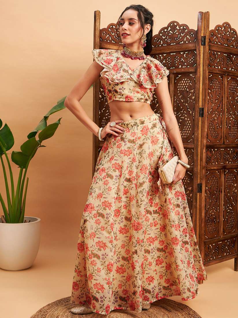 Floral choli sales