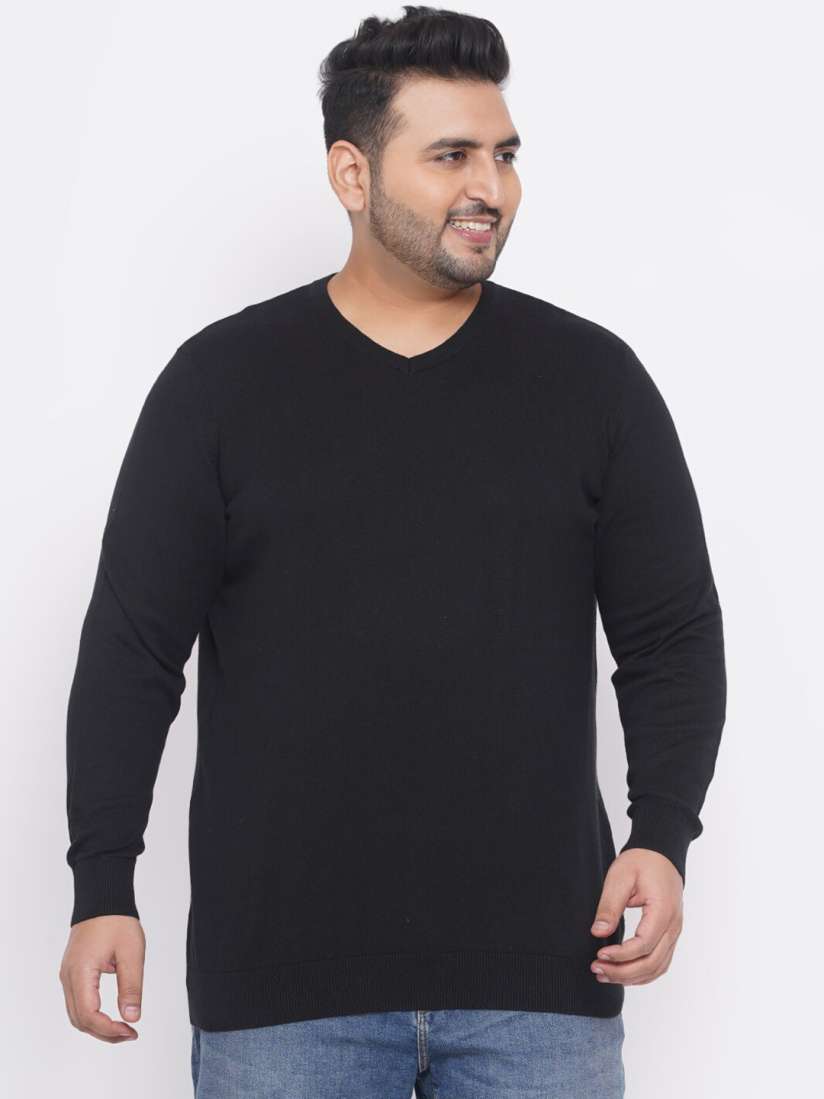 Buy Santonio Plus Size V Neck Woollen Pullover Sweaters for Men 25547344 Myntra