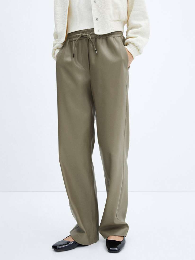 Mango faux leather trousers store