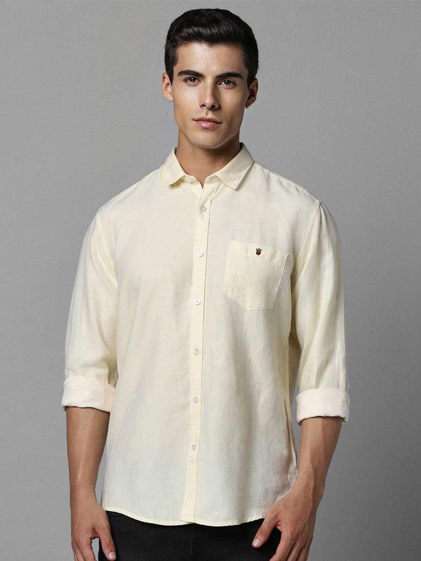 Buy Louis Philippe Jeans Slim Fit Spread Collar Cotton Linen Casual Shirt Shirts for Men 25553088 Myntra