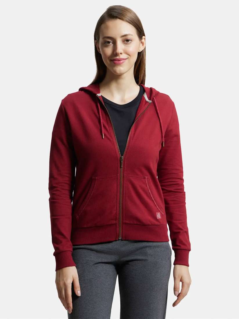 Buy Jockey Super Combed Cotton French Terry Fabric Hoodie Jacket with Side Pockets AW30 Jackets for Women 25554338 Myntra