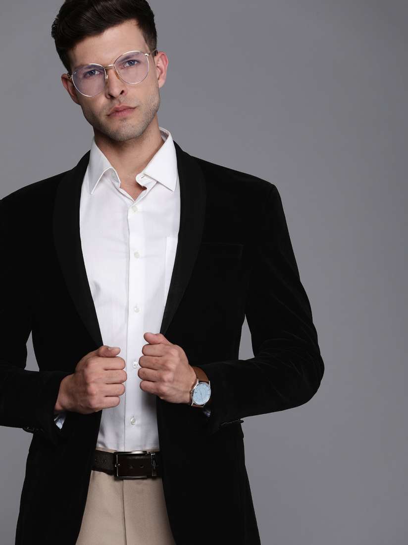 Louis philippe velvet blazer cheap