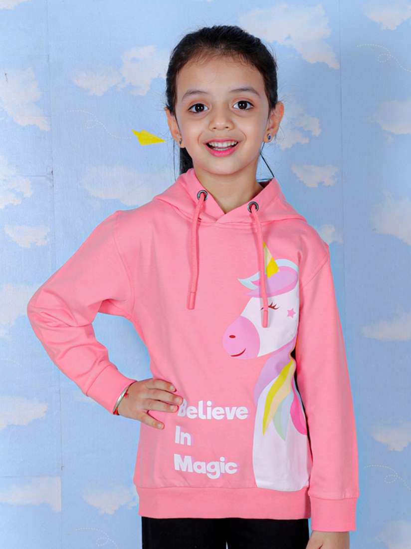 Buy The Mom Store Kids Unicorn Magic Printed Hooded Cotton Sweatshirt Sweatshirts for Unisex Kids 25556438 Myntra