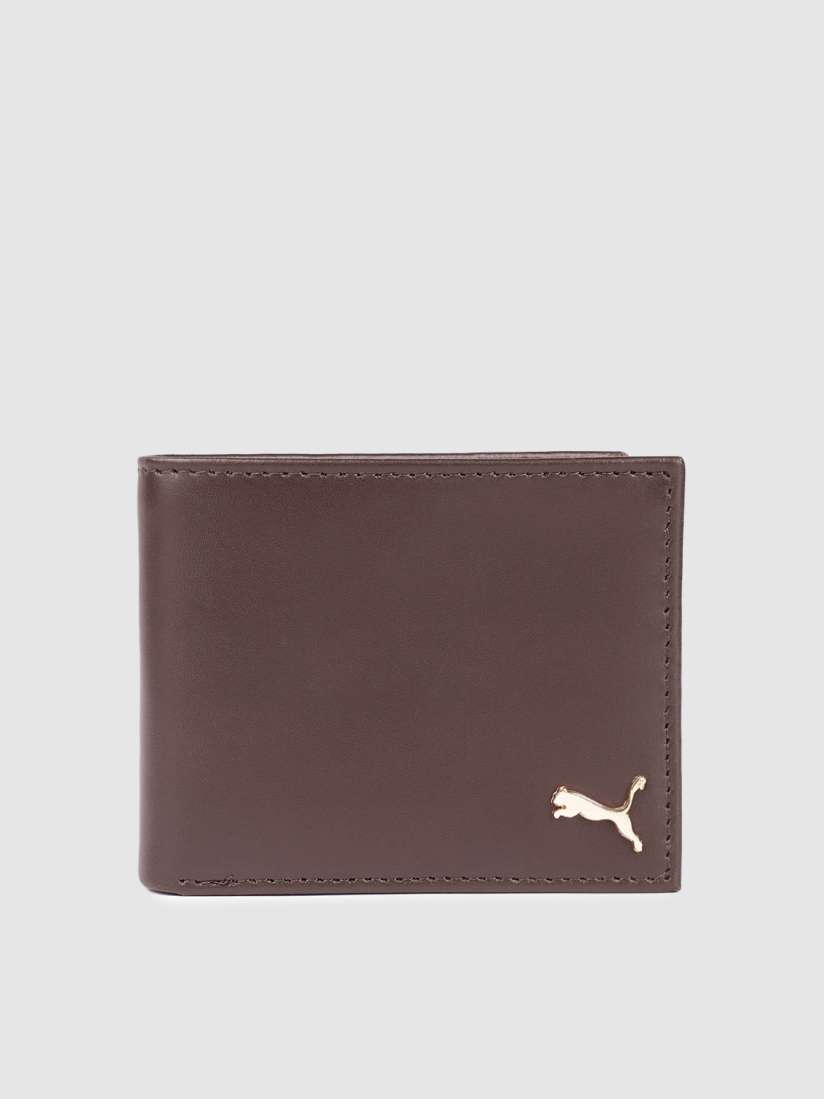 Buy Puma Unisex Brown Leather Two Fold Wallet Wallets for Unisex 25561632 Myntra