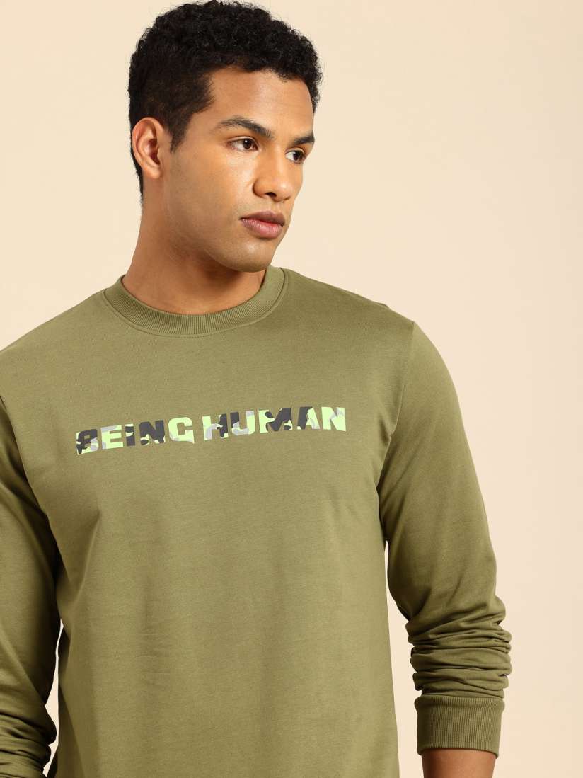 Buy Being Human Brand Logo Printed Pure Cotton Sweatshirt Sweatshirts for Men 25564286 Myntra