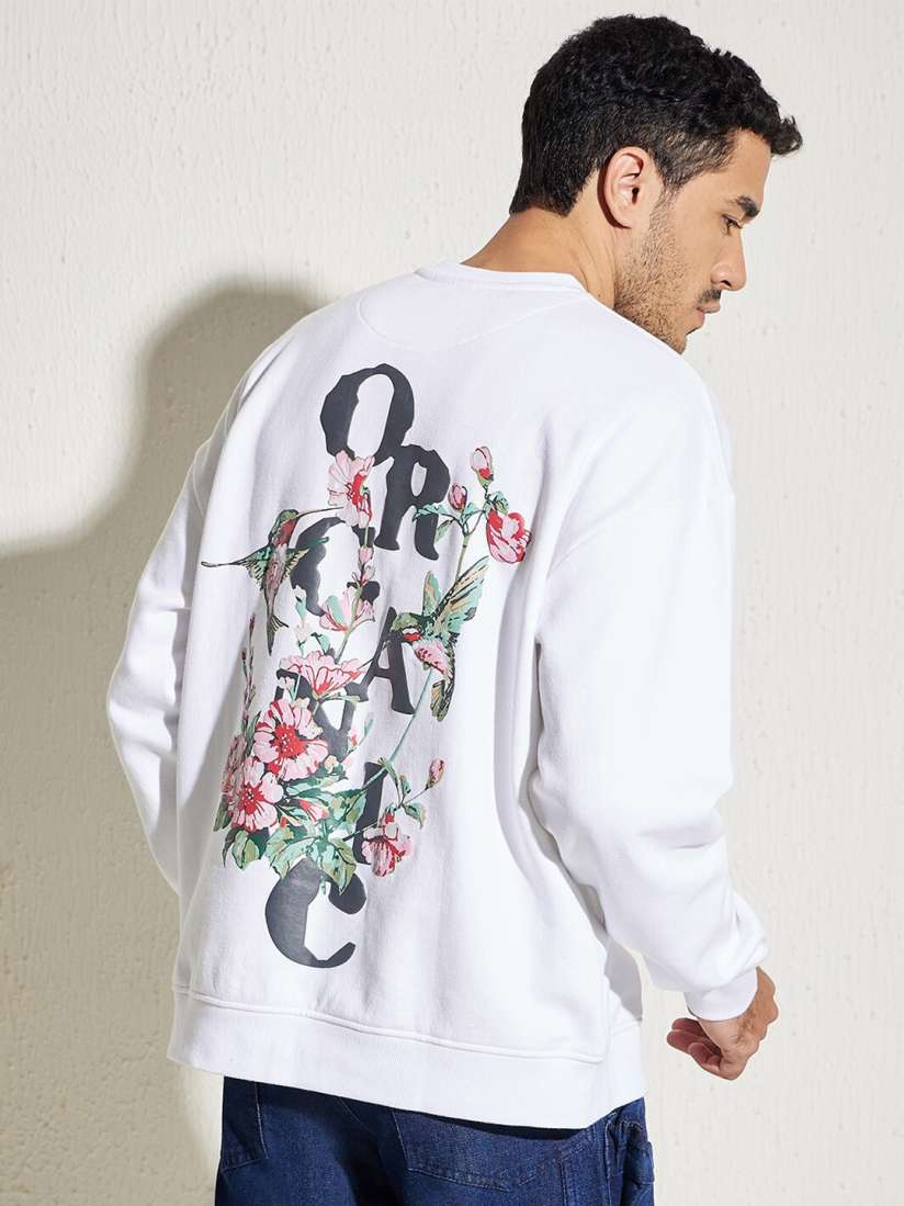 White floral sweatshirt top