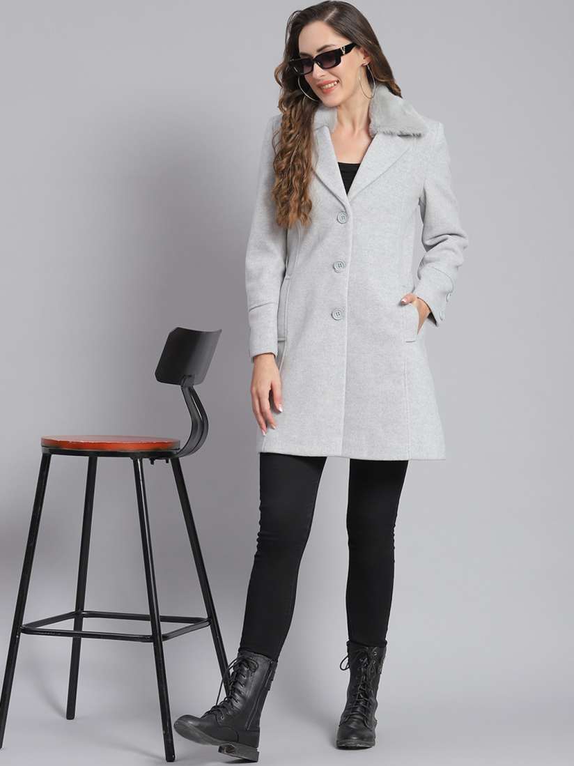 Buy Monte Carlo Notched Lapel Longline Overcoat Coats for Women 25568588 Myntra