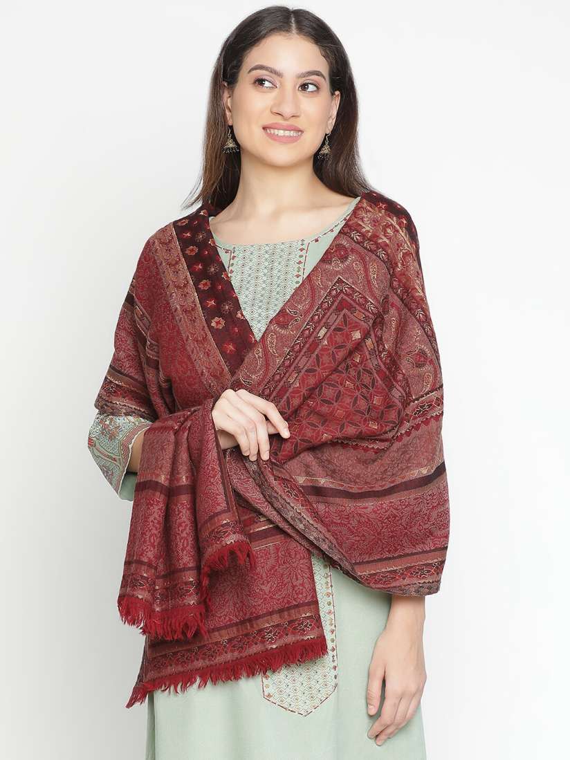 Buy SHINGORA Floral Woven Design Shawl Shawl for Women 25569072 Myntra