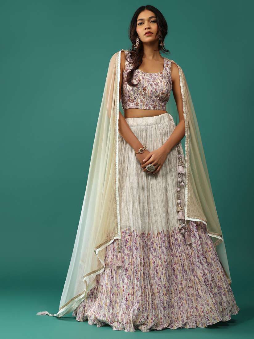 Buy KALKI Fashion Embroidered Thread Work Ready to Wear Lehenga Blouse With Dupatta Lehenga Choli for Women 25580654 Myntra