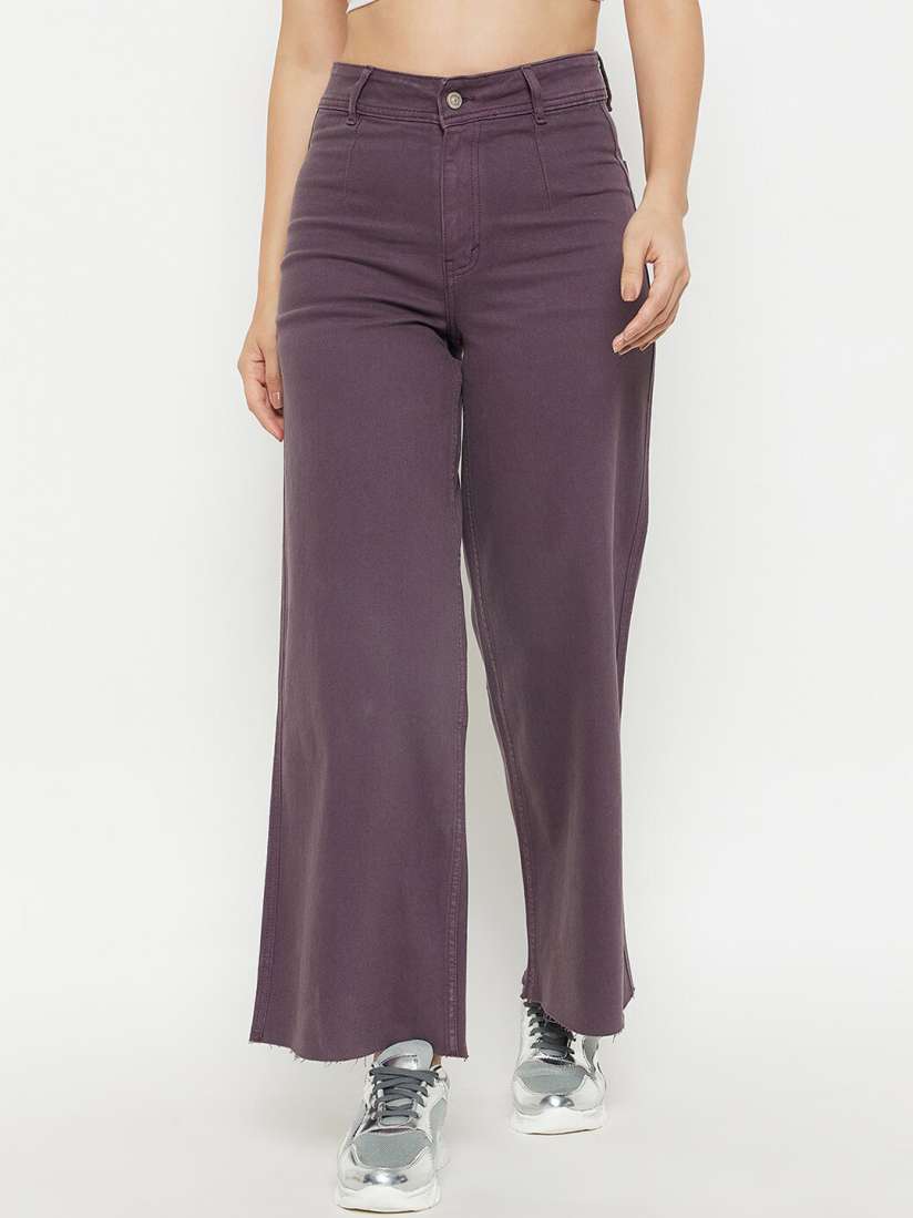 Buy Madame Women Wide Leg Mid Rise Cotton Jeans Jeans for Women 25581118 Myntra