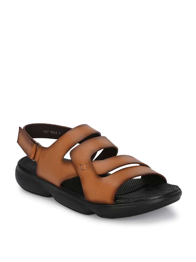 Buy Hitz Men Tan Black Leather Comfort Sandals Sandals for Men 25599186 Myntra