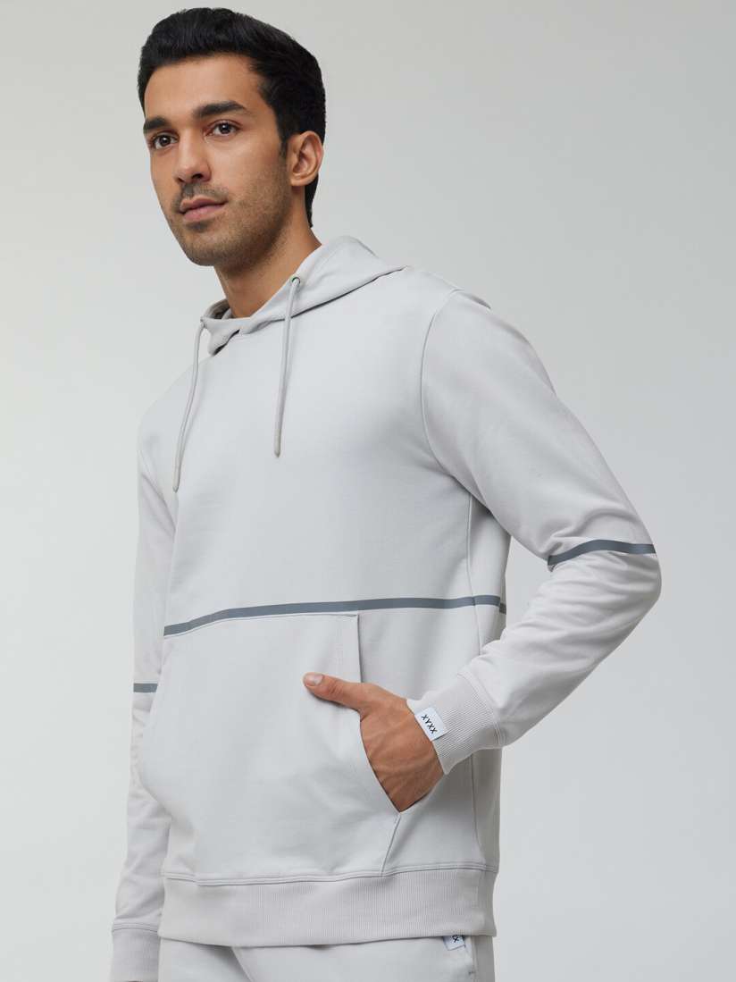 Buy XYXX Men Regular Fit Solid Chrome White Hoodie Sweatshirts for Men 25599546 Myntra