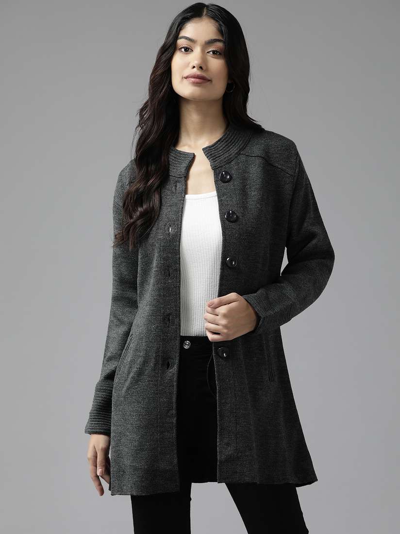 Open Front Womens Long Line Coat Cayman Women Woollen Longline
