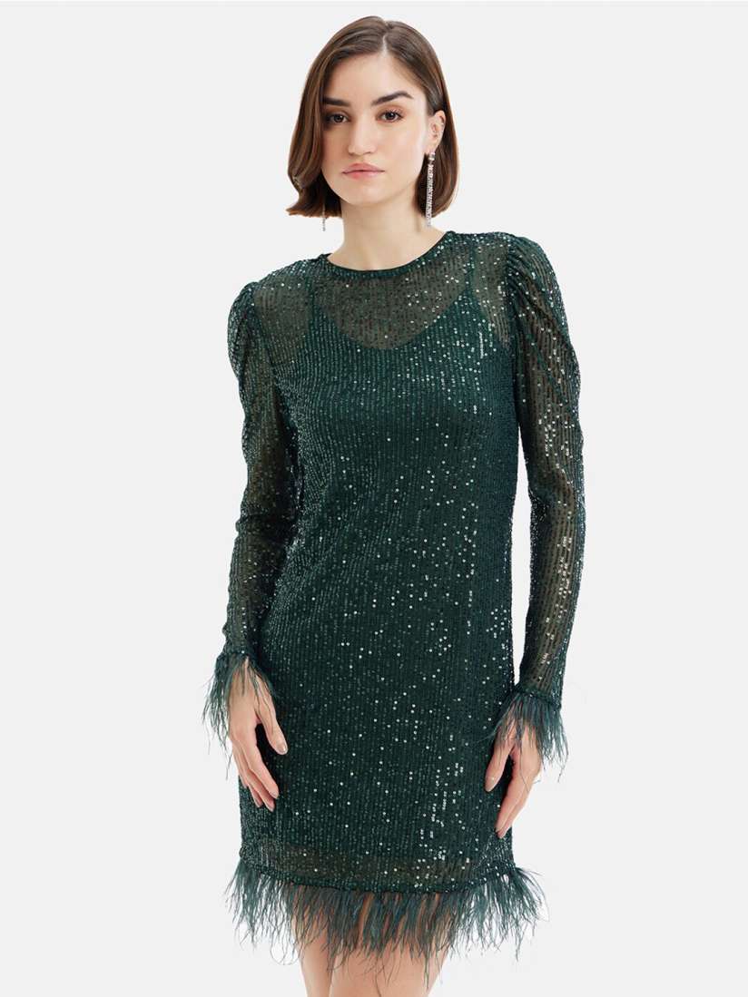 Buy Kazo Embellished Sequinned A Line Dress Dresses for Women 25601018 Myntra