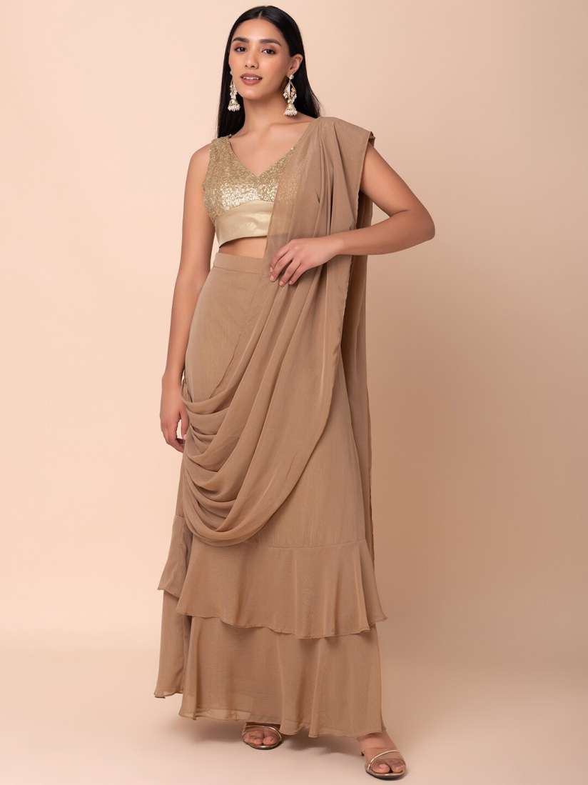 Saree gown myntra hot sale