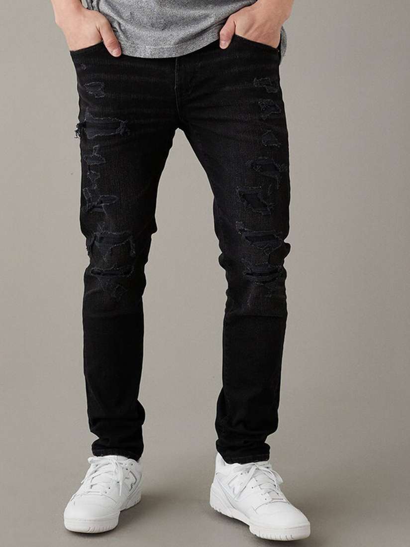 Buy AMERICAN EAGLE OUTFITTERS Men Skinny Fit Mid-Rise Highly Distressed  Stretchable Jeans - Jeans for Men 25605614 | Myntra