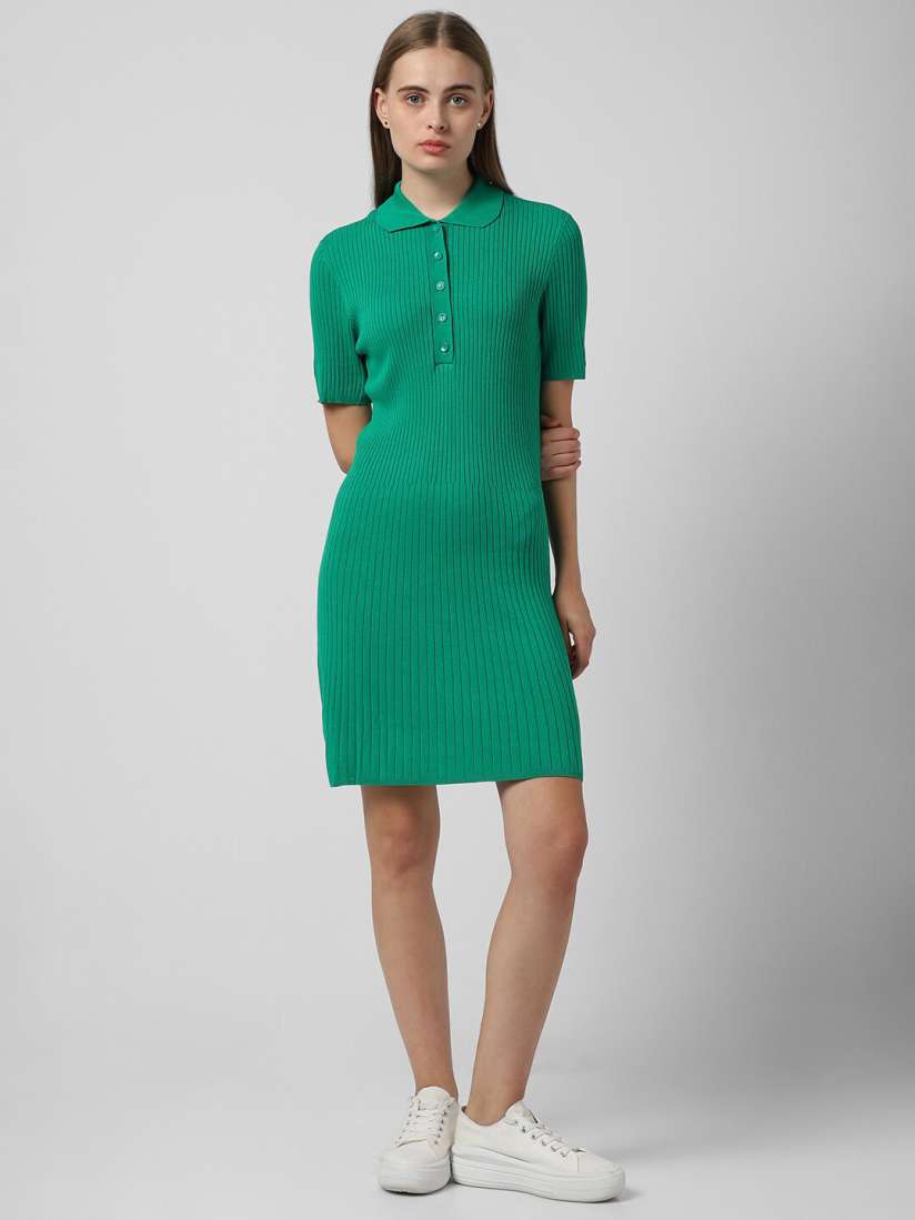 Buy Van Heusen Woman Shirt Collar Textured T shirt Dress Dresses for Women 25608164 Myntra