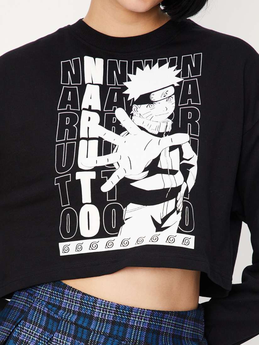 Buy max Naruto Printed Cropped Cotton Pullover Sweatshirts for Women 25610016 Myntra