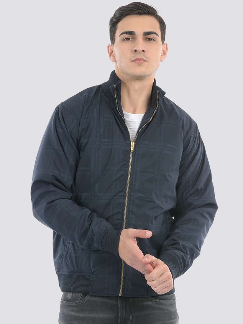 Buy LONDON FOG Checked Stand Collar Long Sleeve Zip Detail Bomber Jacket Jackets for Men 25623244 Myntra