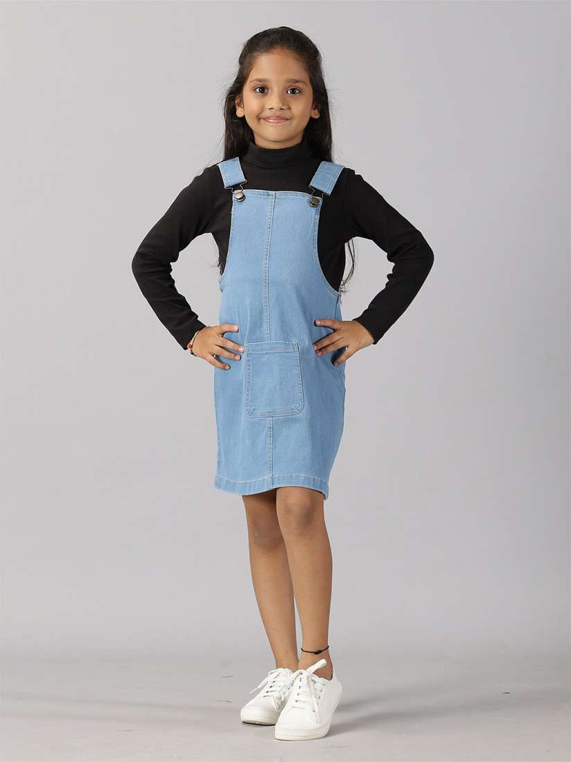 Knee length denim dungaree dress outlet