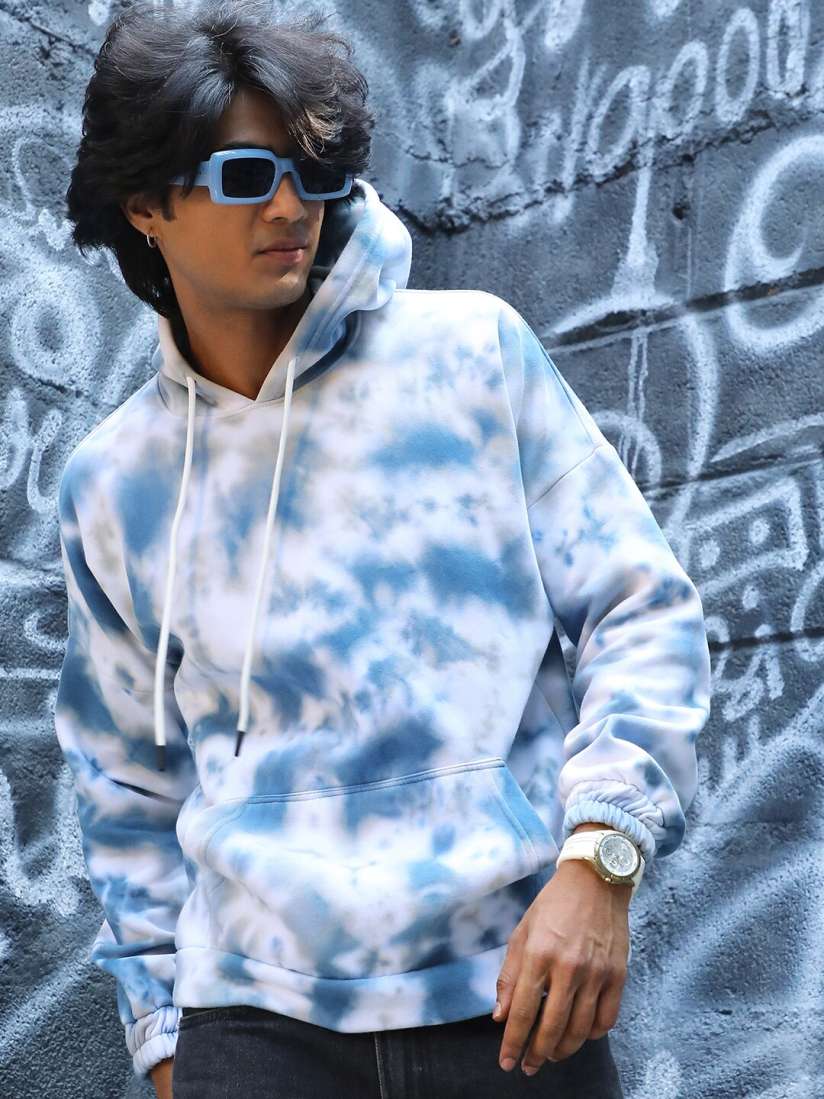 White hoodie tie dye clearance