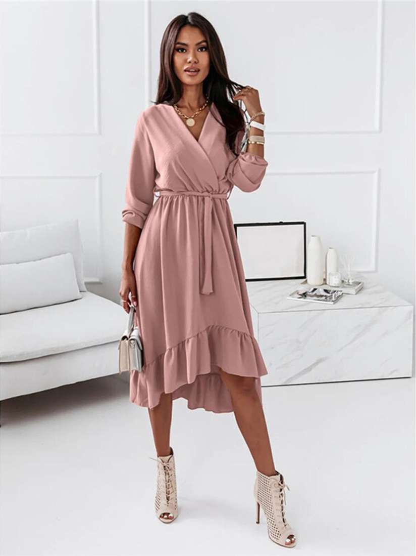 Buy StyleCast Pink Layered Flounce Wrap Dress Dresses for Women 25630858 Myntra
