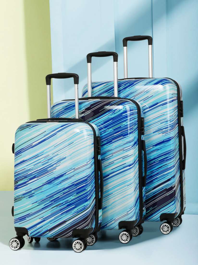 Buy Teakwood Leathers Linear Set of 3 Trolley Bags 32.2 Litres 54.6 Litres 95.5 Litres Trolley Bag for Unisex 25640508 Myntra