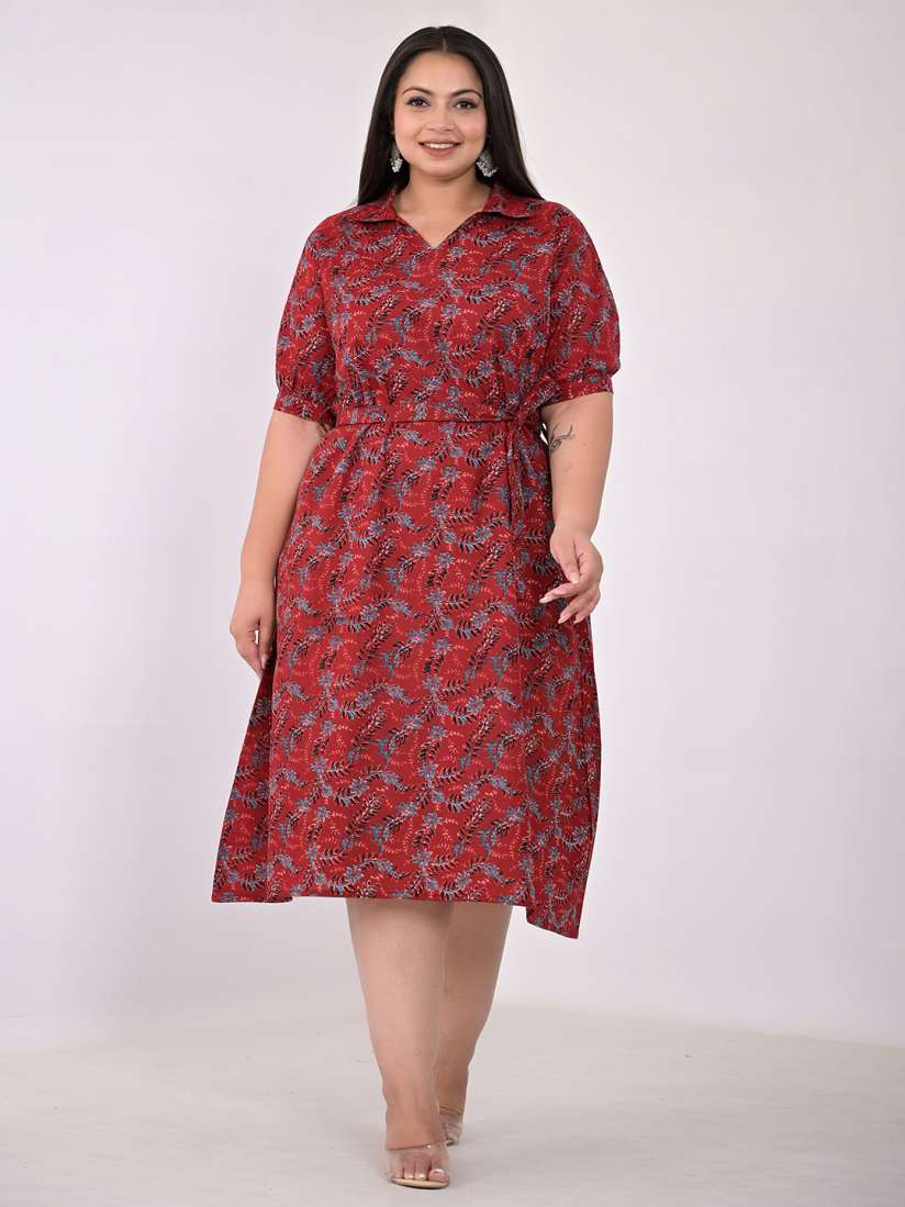 Buy Girly Girls Plus Size Floral Printed A Line Midi Dress Dresses for Women 25641482 Myntra