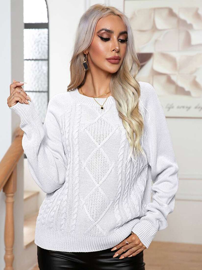 Buy StyleCast White Cable Knit Self Design Acrylic Pullover Sweaters for Women 25647906 Myntra