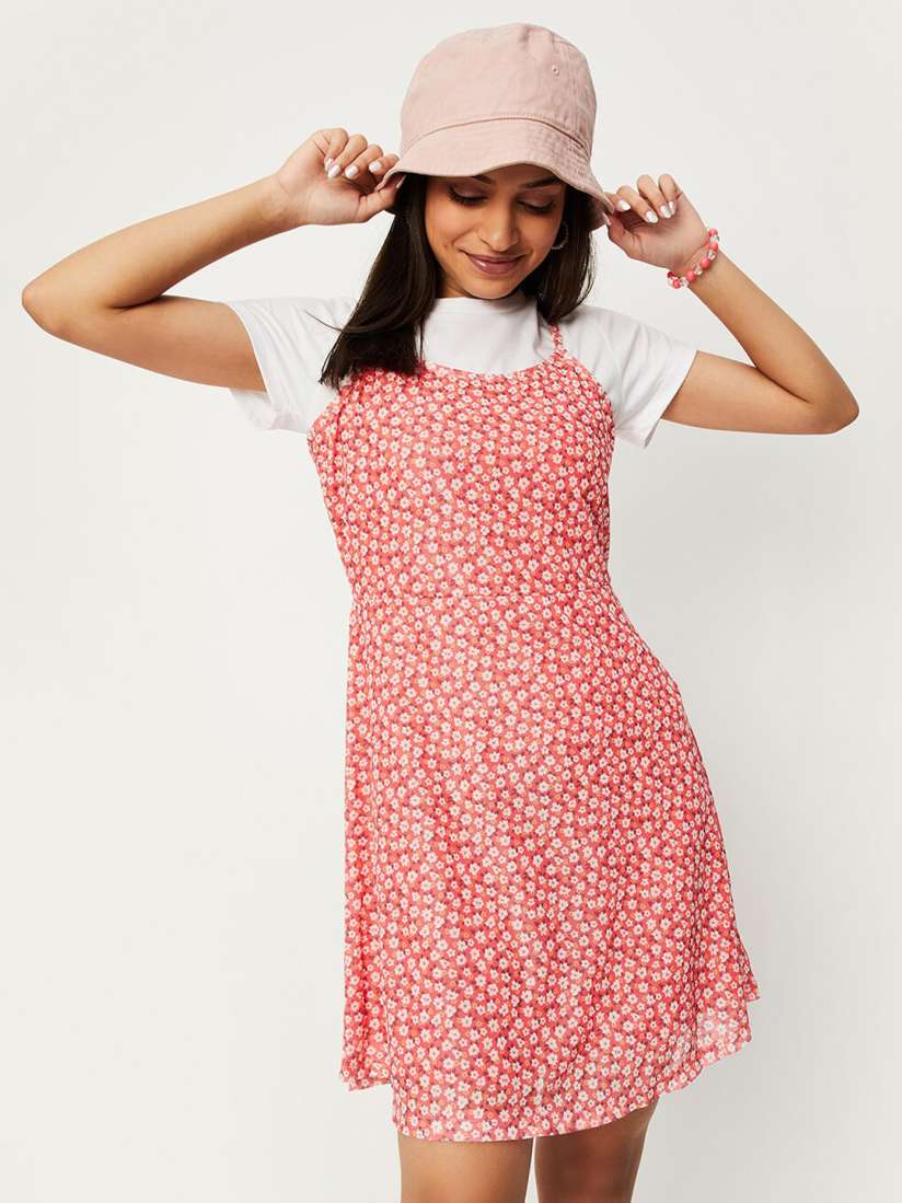 Floral pinafore dress cheap