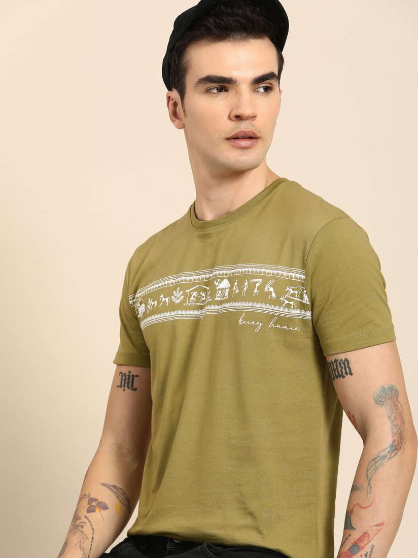 Buy Being Human Men Tribal Print Pure Cotton T shirt Tshirts for Men 25650894 Myntra